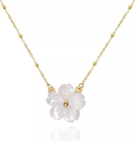 FLOWER BLOSSOM PEARL NECKLACE