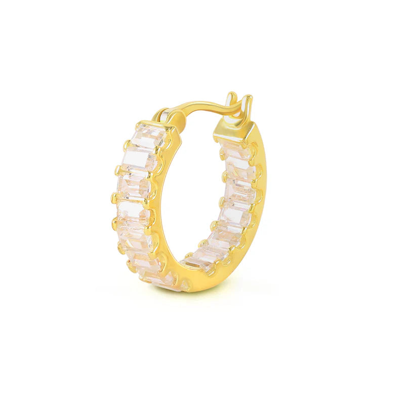 BAGUETTE BLING HUGGIE EARRING