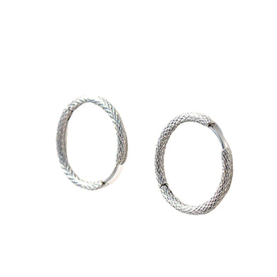 1IN TEXTURED HOOP SILVER