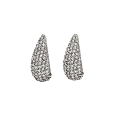 WATER DROP CLEAR EARRINGS SILVER
