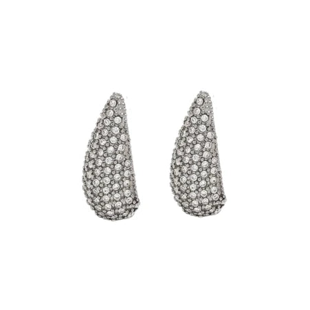 WATER DROP CLEAR EARRINGS SILVER