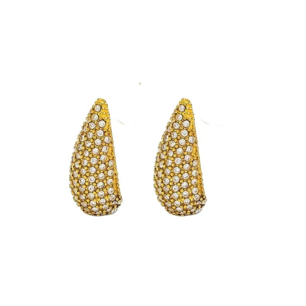 WATER DROP CLEAR EARRINGS GOLD