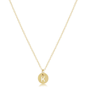 16IN NECKLACE GOLD RESPECT SMALL GOLD DISC - K