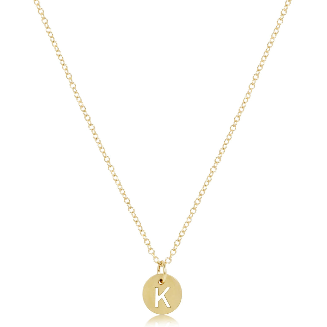16IN NECKLACE GOLD RESPECT SMALL GOLD DISC - K