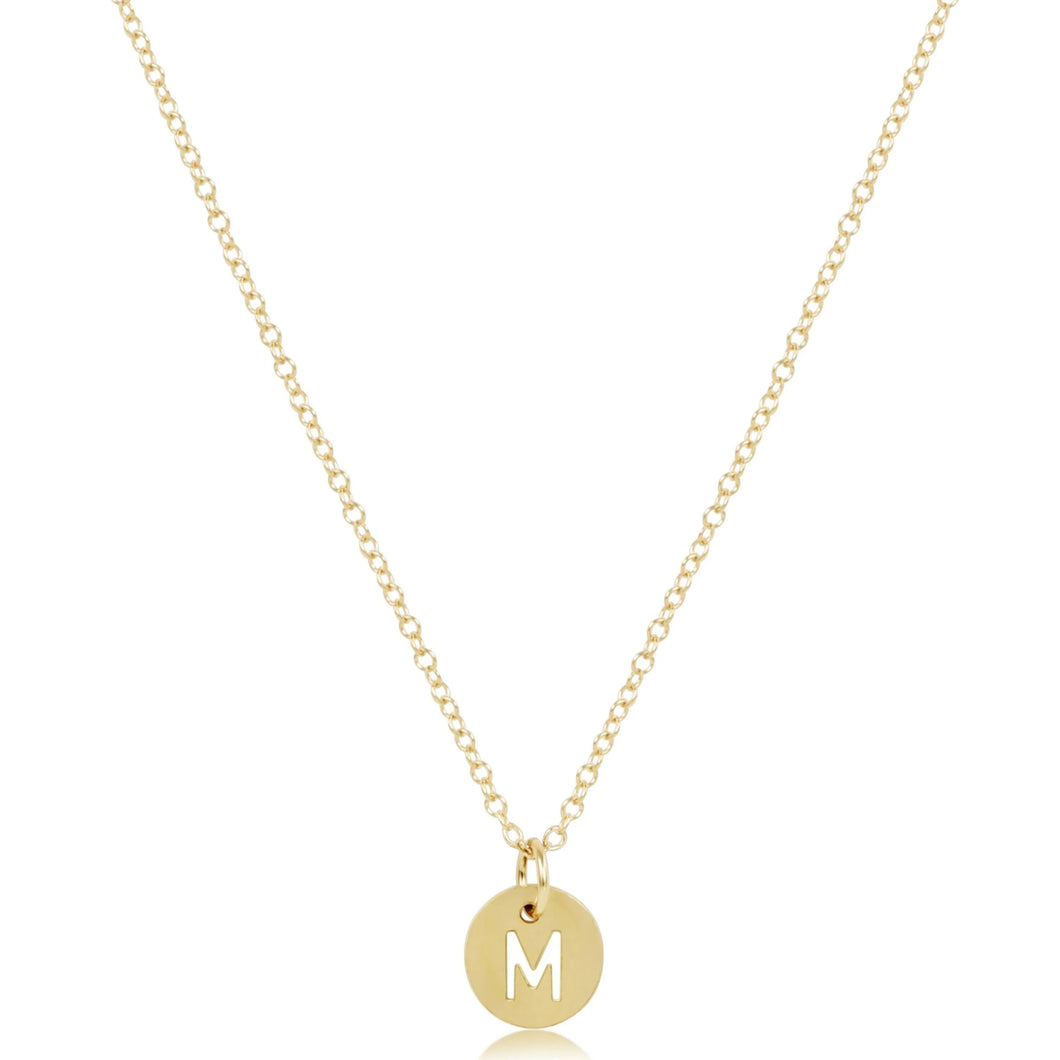16IN NECKLACE GOLD RESPECT SMALL GOLD DISC - M