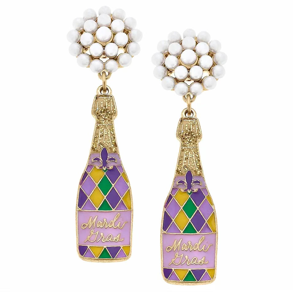 MARDI GRAS BOTTLE EARRINGS