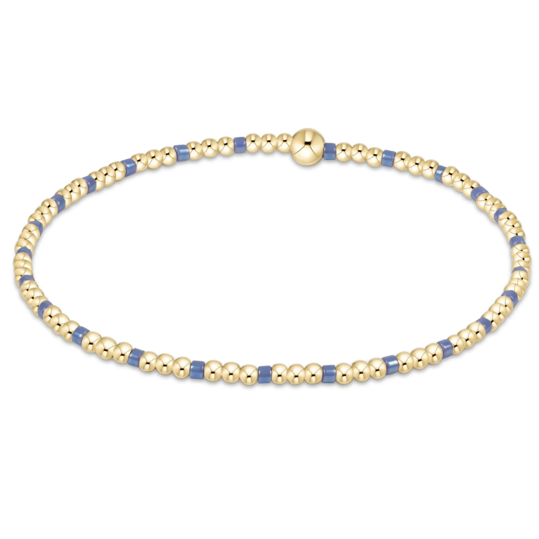 EGIRL HOPE SINCERITY PATTERN 2MM BEAD BRACELET BRIGHT BLUE
