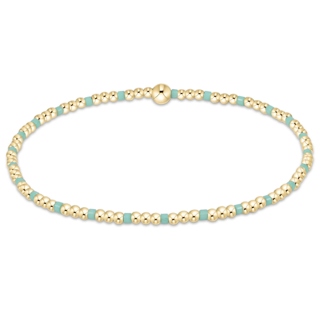 EGIRL HOPE SINCERITY PATTERN 2MM BEAD BRACELET MINT