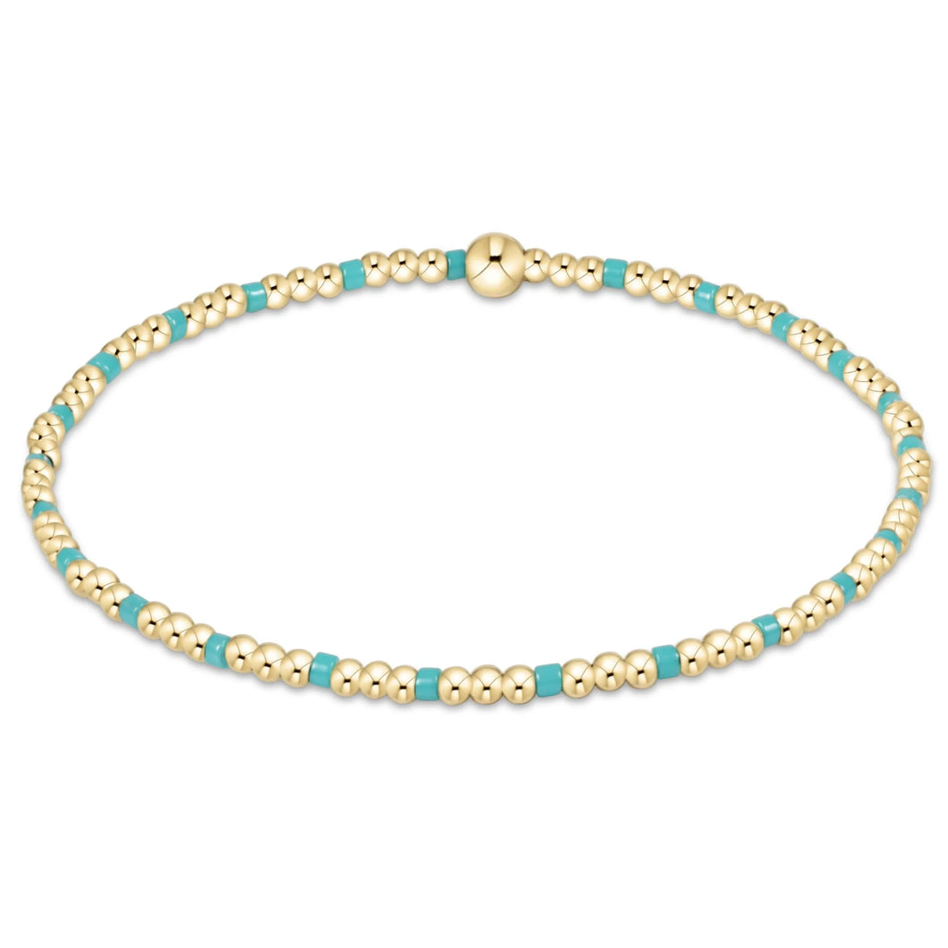 EGIRL HOPE SINCERITY PATTERN 2MM BEAD BRACELET TURQUOISE