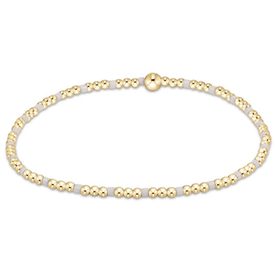 EGIRL HOPE SINCERITY PATTERN 2MM BEAD BRACELET WHITE