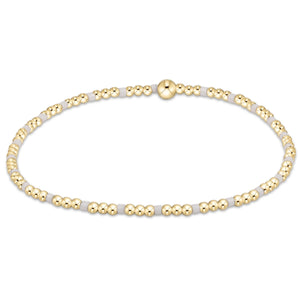 EGIRL HOPE SINCERITY PATTERN 2MM BEAD BRACELET WHITE