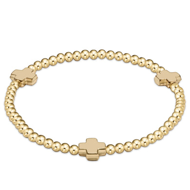 EGIRL SIGNATURE CROSS GOLD PATTERN 3MM BRACELET GOLD