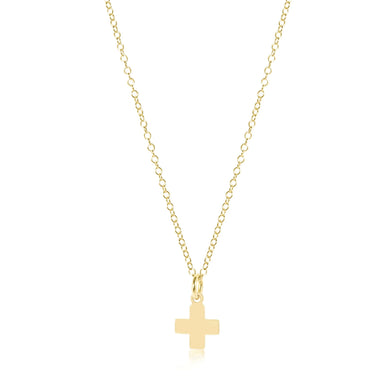 16IN NECKLACE GOLD SIGNATURE GOLD CROSS