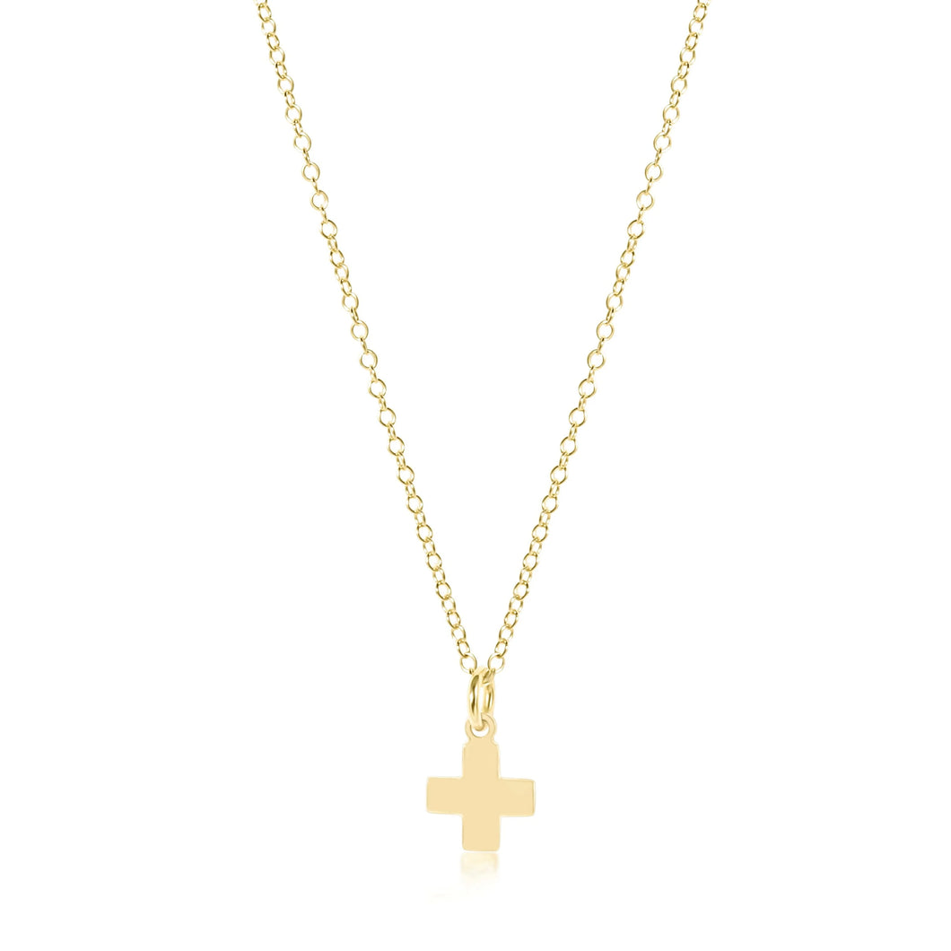16IN NECKLACE GOLD SIGNATURE GOLD CROSS