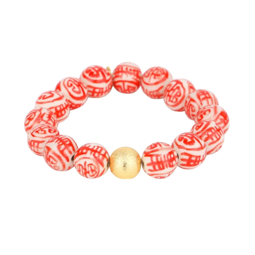 FLAME PORCELAIN BEADED BRACELET