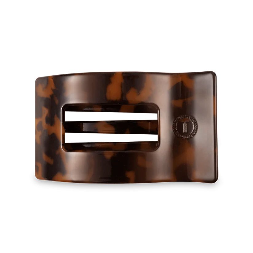 TORTOISE MEDIUM FLAT RECTANGLE CLIP