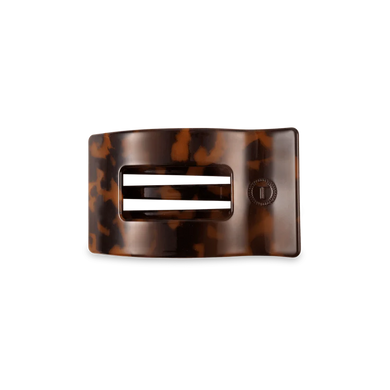 TORTOISE SMALL FLAT RECTANGLE CLIP