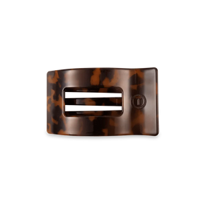 TORTOISE SMALL FLAT RECTANGLE CLIP