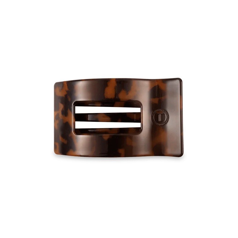 TORTOISE SMALL FLAT RECTANGLE CLIP