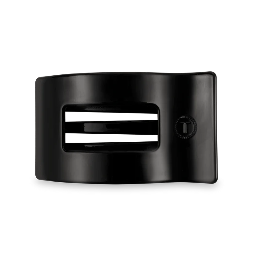 JET BLACK MEDIUM FLAT RECTANGLE CLIP