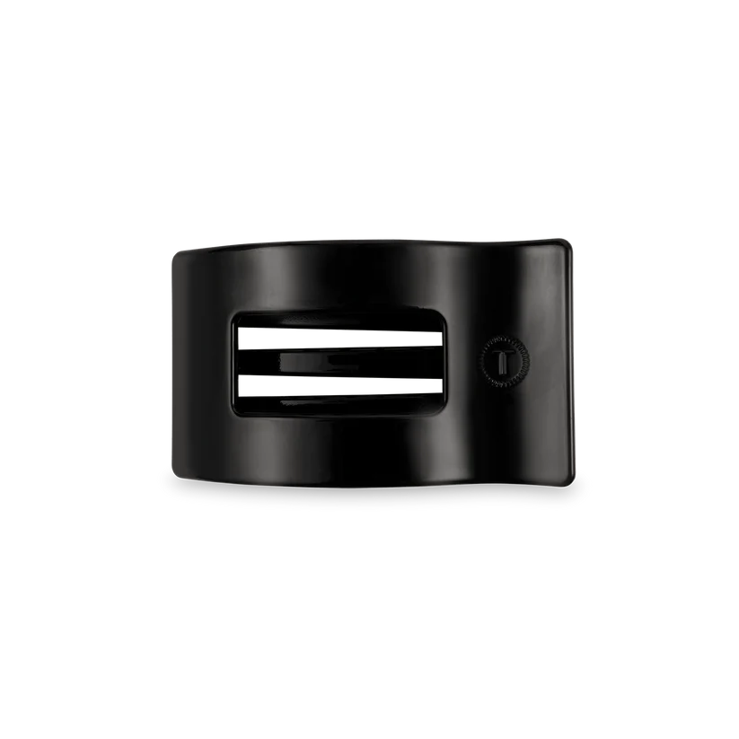 JET BLACK SMALL FLAT RECTANGLE CLIP