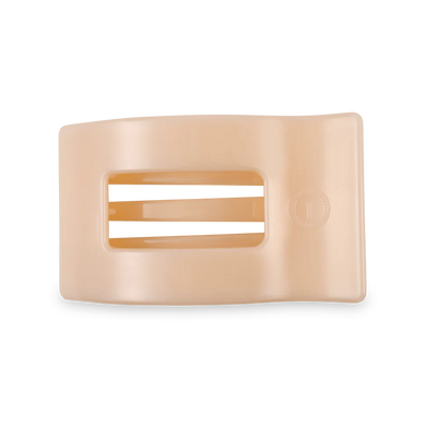 ALMOND BEIGE MEDIUM FLAT RECTANGLE CLIP