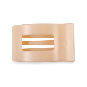 ALMOND BEIGE MEDIUM FLAT RECTANGLE CLIP