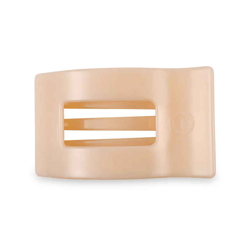 ALMOND BEIGE MEDIUM FLAT RECTANGLE CLIP