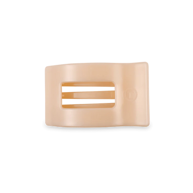 ALMOND BEIGE SMALL FLAT RECTANGLE CLIP