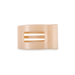 ALMOND BEIGE SMALL FLAT RECTANGLE CLIP