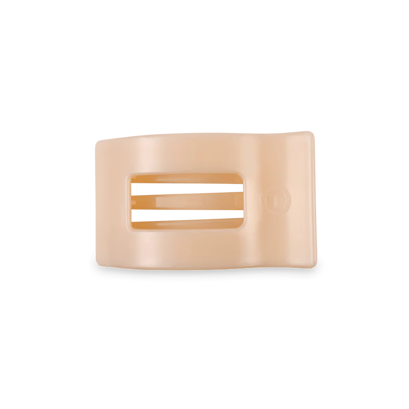 ALMOND BEIGE SMALL FLAT RECTANGLE CLIP