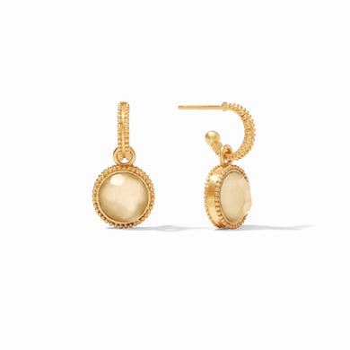 FLEUR DE LIS HOOP & CHARM EARRING IRIDESCENT CHAMPAGNE