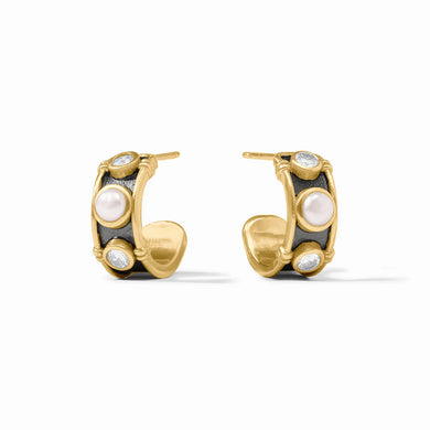 TRIBECA HOOP MIXED METAL PEARL XSMALL