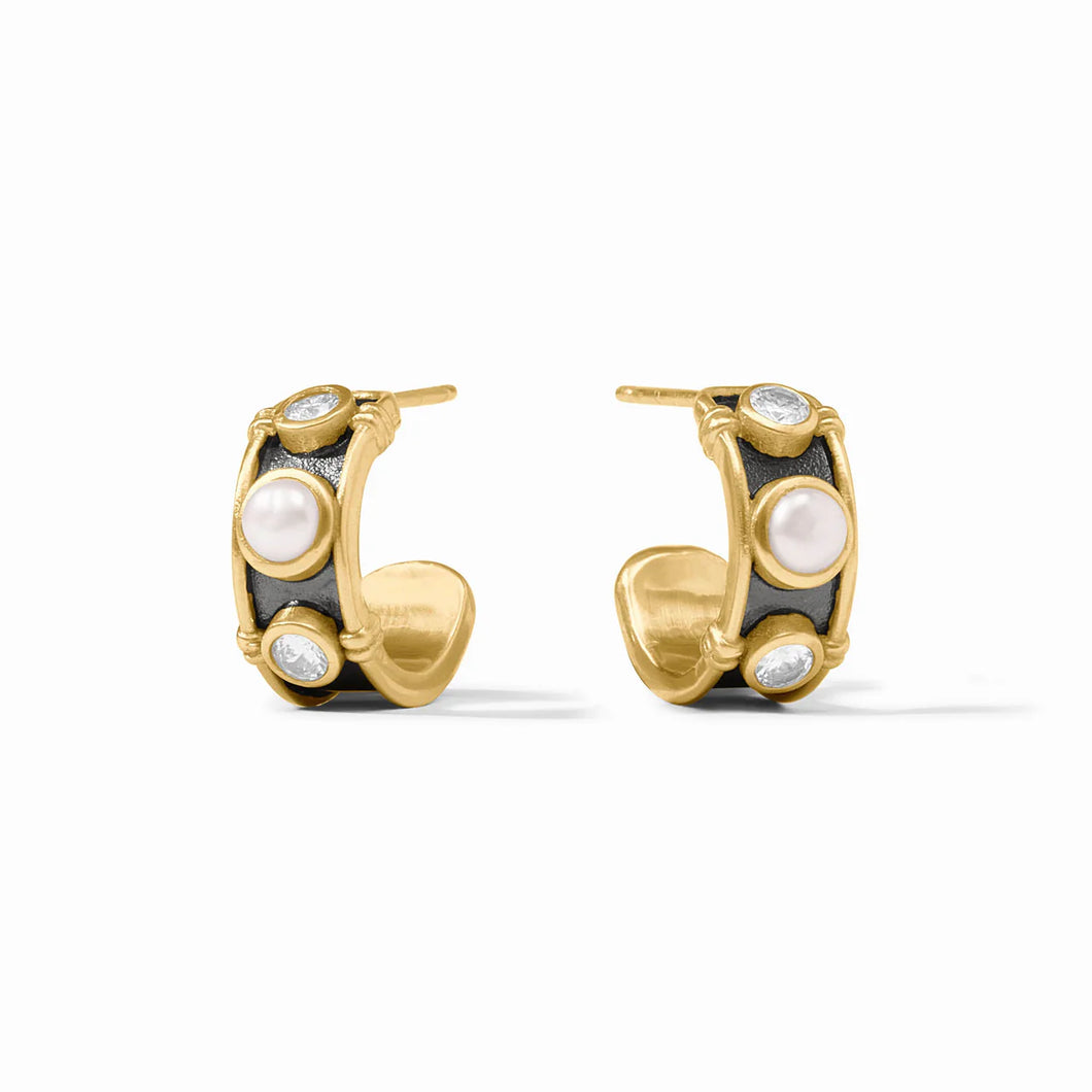 TRIBECA HOOP MIXED METAL PEARL XSMALL