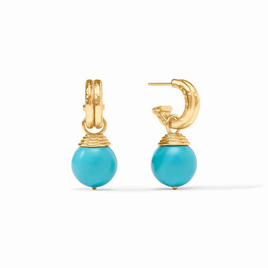 BONBON HOOP & CHARM EARRING TURQUOISE BLUE