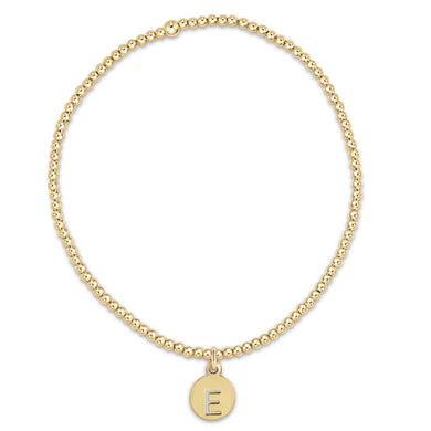 CLASSIC GOLD 2MM BEADED BRACELET RESPECT SMALL GOLD DISC- J