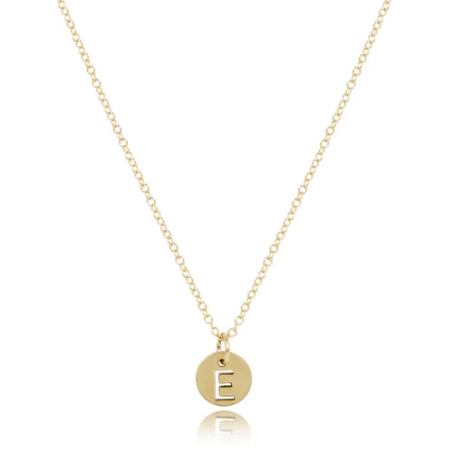 16IN NECKLACE GOLD RESPECT SMALL GOLD DISC- E