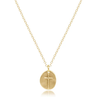 16IN NECKLACE GOLD INSPIRE SMALL GOLD CHARM