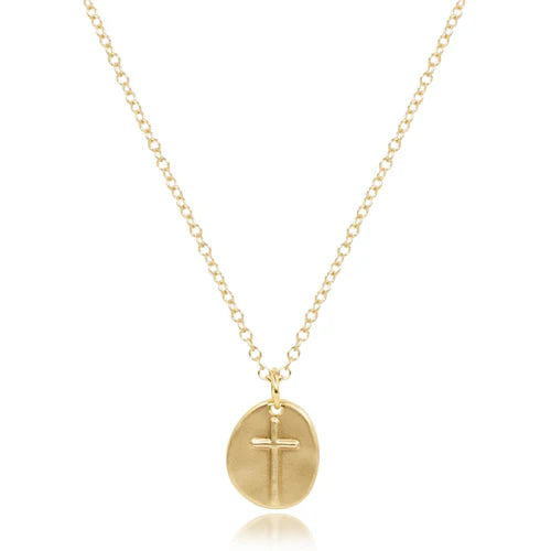 16IN NECKLACE GOLD INSPIRE SMALL GOLD CHARM