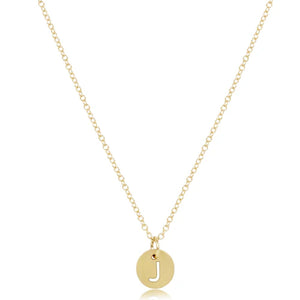 16IN NECKLACE GOLD RESPECT SMALL GOLD DISC- J