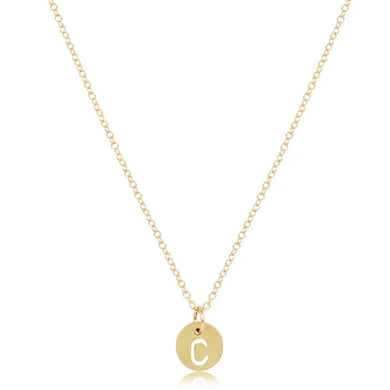 16IN NECKLACE GOLD RESPECT SMALL GOLD DISC- C