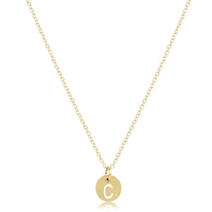 16IN NECKLACE GOLD RESPECT SMALL GOLD DISC- C