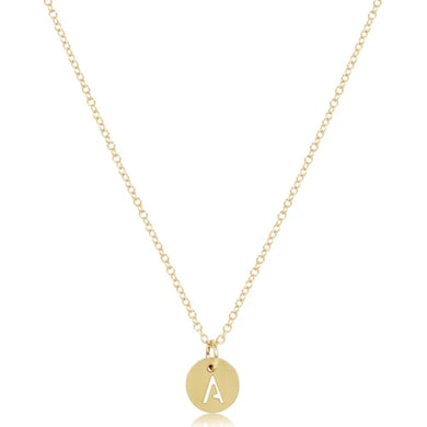 16IN NECKLACE GOLD RESPECT SMALL GOLD DISC- A