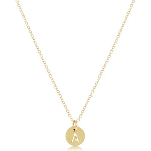 16IN NECKLACE GOLD RESPECT SMALL GOLD DISC- A