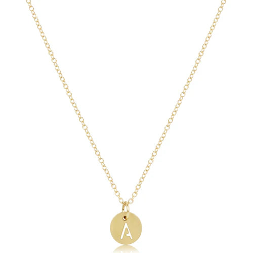 16IN NECKLACE GOLD RESPECT SMALL GOLD DISC- A