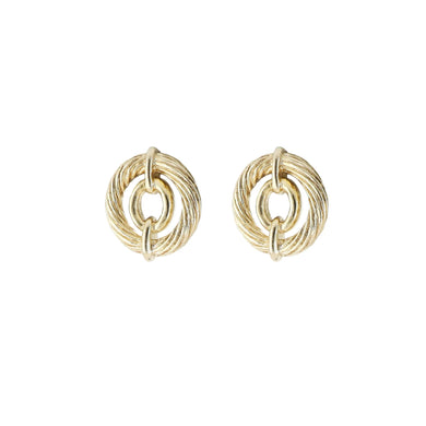 CORDAO ROUND LINK POST EARRINGS