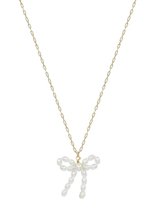 PEARL BOW NECKLACE