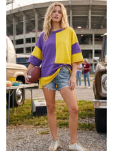 PURPLE & GOLD OVERSIZED COLOR BLOCK TOP