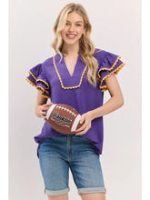 PURPLE & GOLD SCALLOP TRIM TOP