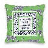 FUN AND GAMES 8X8 PILLOW